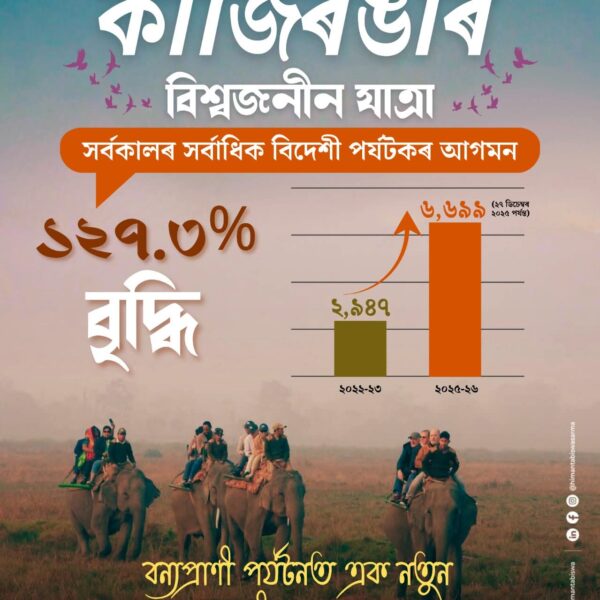 শেহতীয়াকৈ অভিলেখ সংখ্যক বিদেশী পৰ্যটকে ভিৰ কৰিছে কাজিৰঙা&hellip;