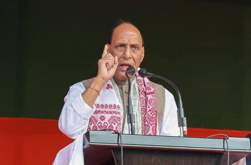 দেৰগাঁৱত কেন্দ্রীয় মন্ত্রী ৰাজনাথ সিঙৰ নিৰ্বাচনী প্রচাৰ