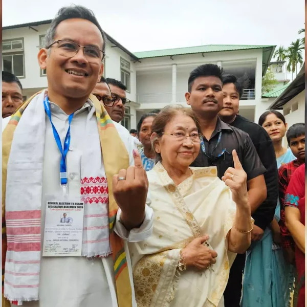 পুত্ৰ গৌৰৱৰ সৈতে ভোট দিবলৈ আহি কি ক’লে&hellip;